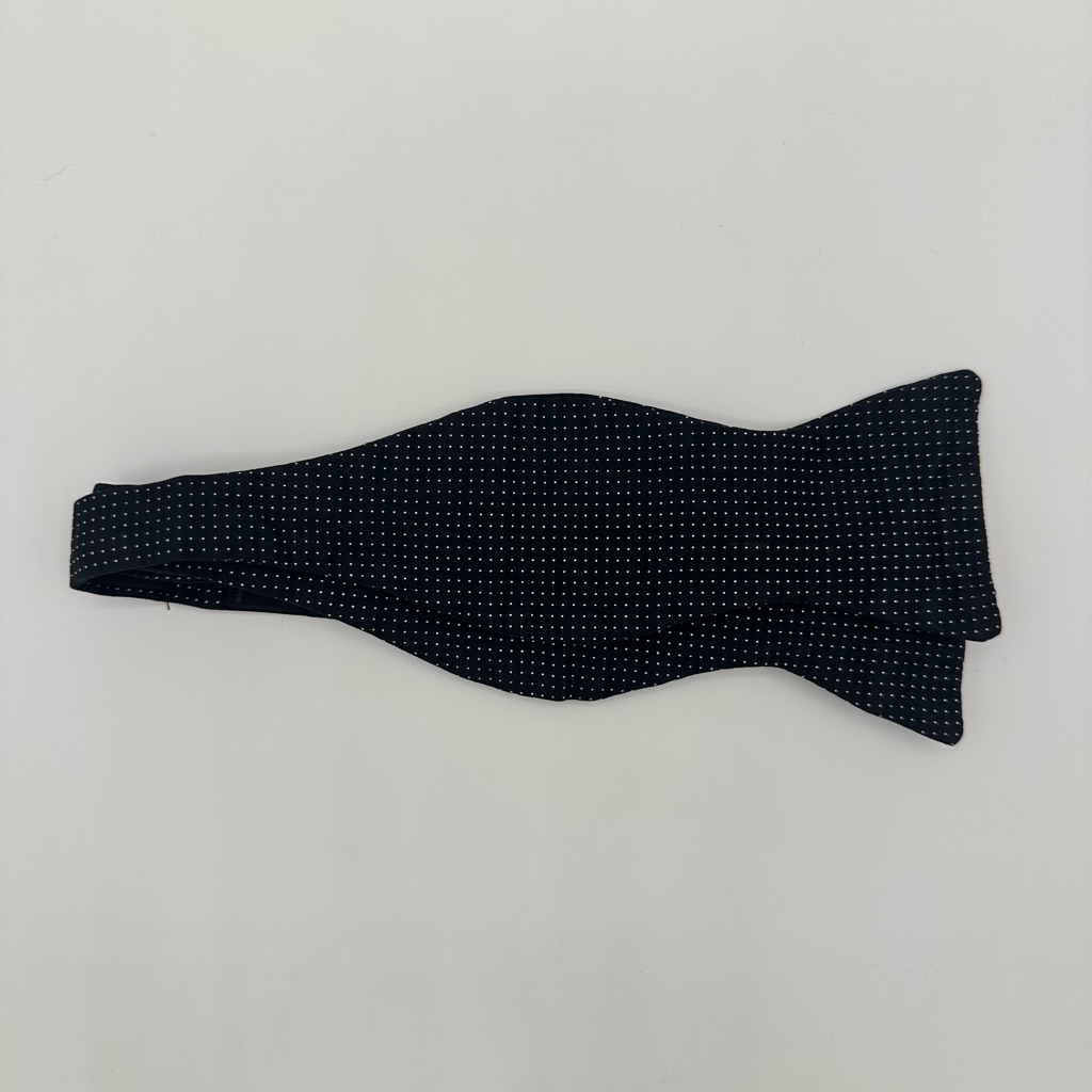 Club Monaco Black And White Dotted Bow Tie